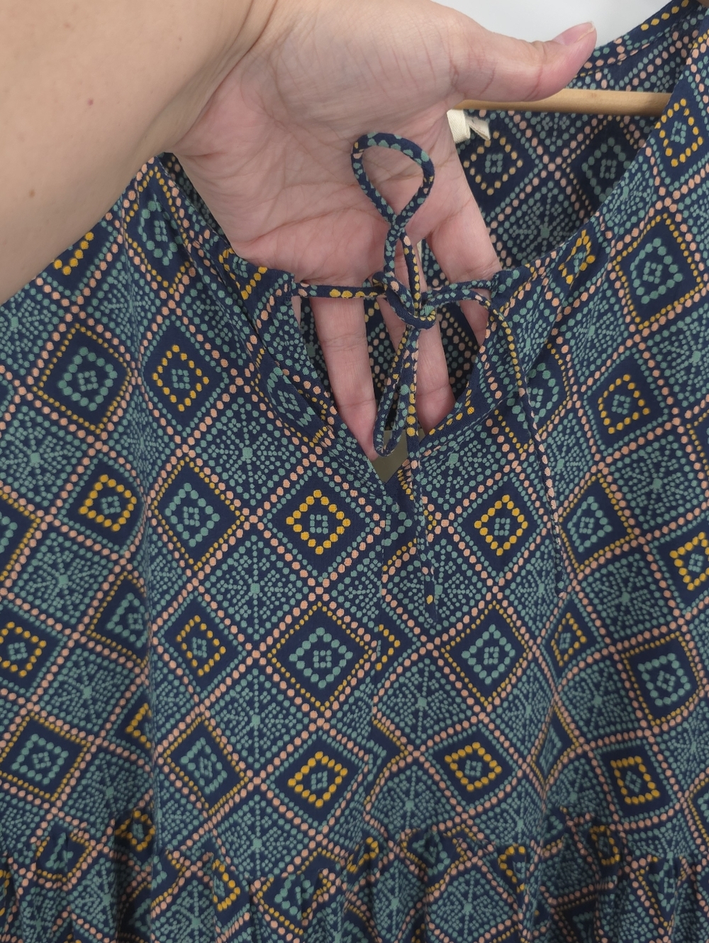 Mata Traders Tiered Midi Dress 100% Cotton Pockets Flowy Cottagcore Boho Garden - Picture 4 of 16
